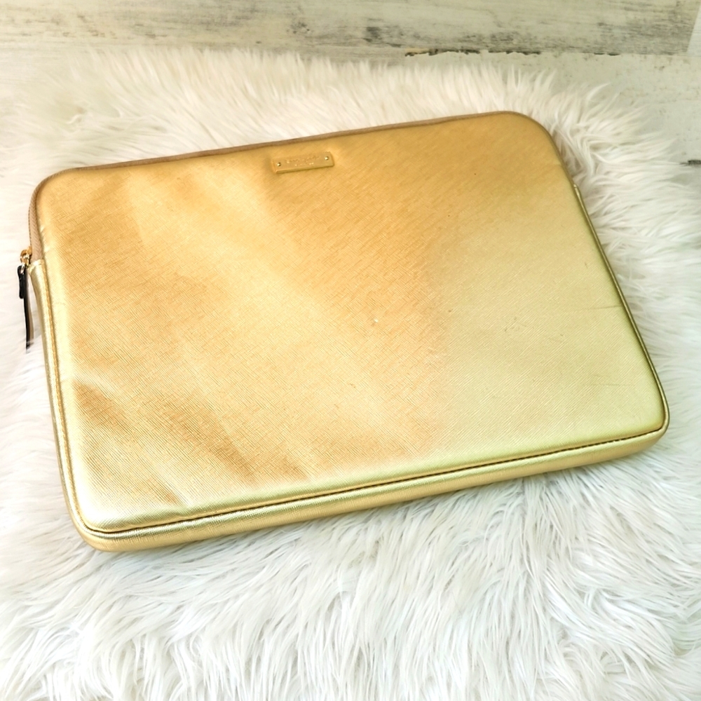 KATE SPADE GOLD METALLIC LAPTOP SLEEVE